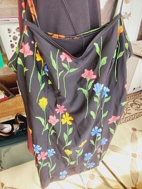 Vibrant one-piece swimsuit is size 24W